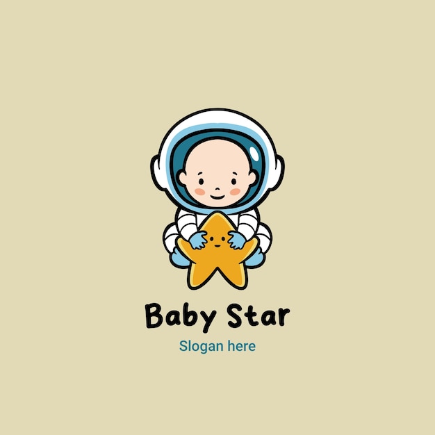 Vector baby star logo baby shop