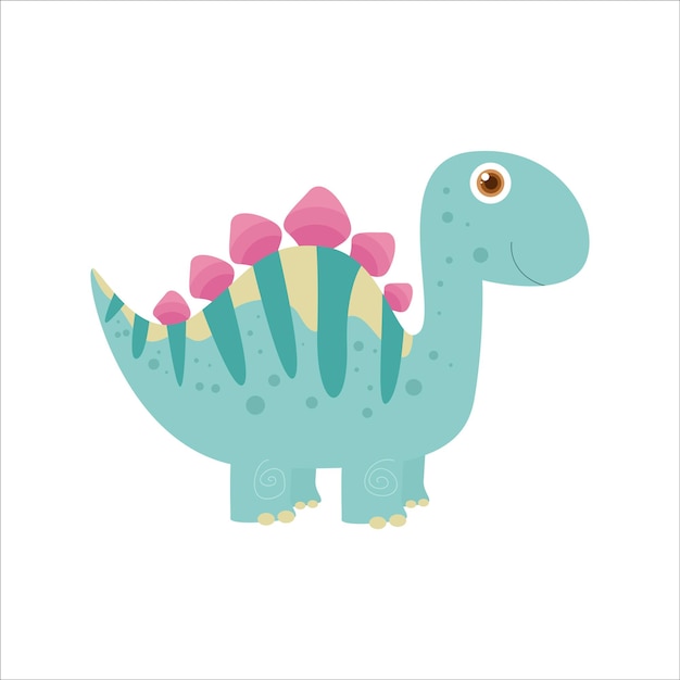 Vector baby stegosaurus, schattige en schattige dinosaurus illustratie vectorafbeelding. grappig monsterkarakter