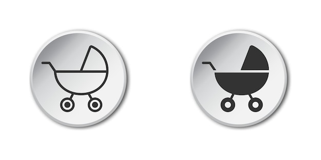 Baby stroller icon Simple baby carriage icon Vector illustration