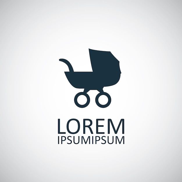 Baby stroller isolated black icon logoxA