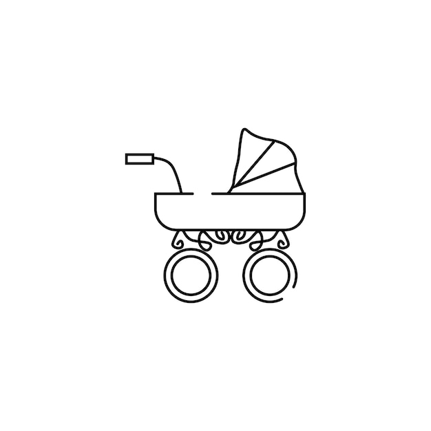 Vector baby stroller