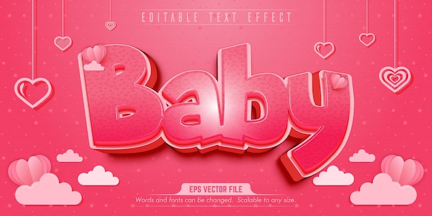 Vector baby style editable text effect