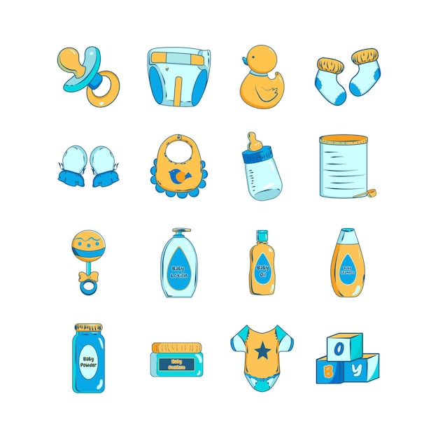 Baby Supplies Illustration Set