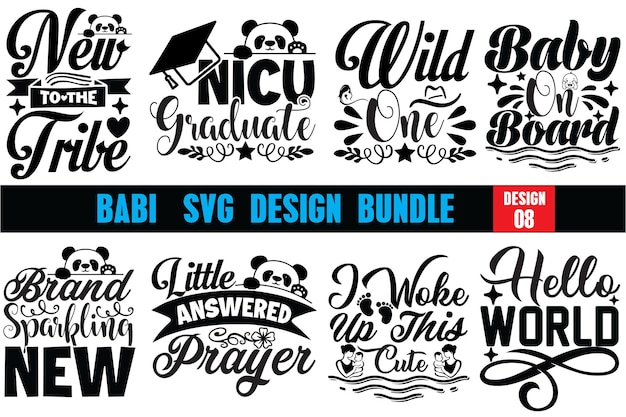 Vector baby svg design bundle