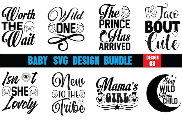 Vector baby svg-ontwerpbundel