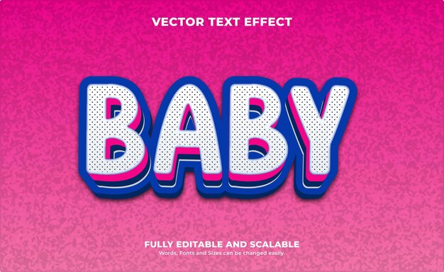 Baby tekst effect ontwerp sjabloon vector