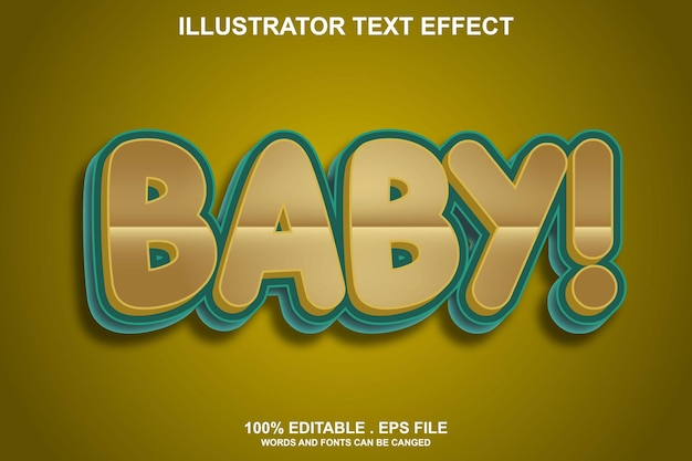 Vector baby teksteffect bewerkbaar