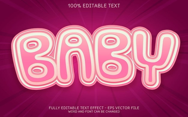 Baby text effect editable text style