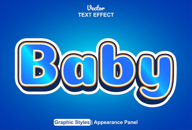 Baby text effect with graphic style and editable