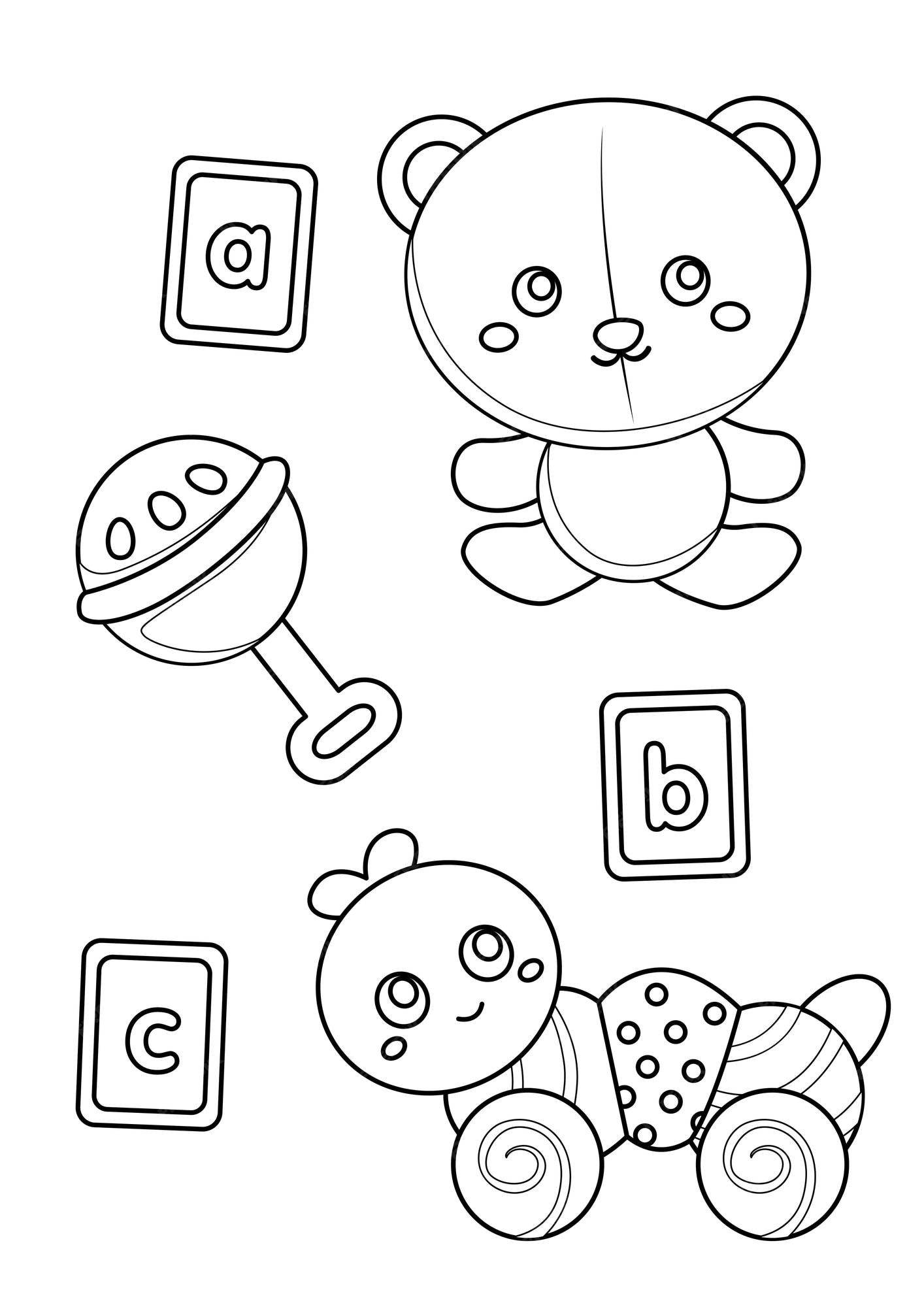 https://img.freepik.com/premium-vector/baby-their-toys-coloring-pages-kids-a4-page_616819-141.jpg?w=2000