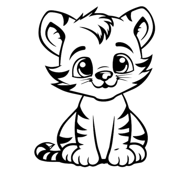 baby tiger doodle illustration