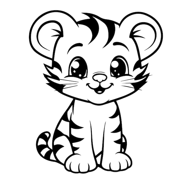 baby tiger doodle illustration