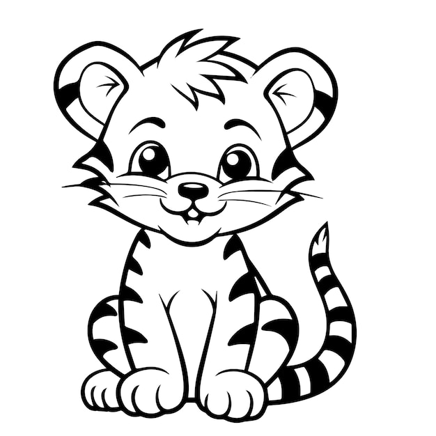 baby tijger doodle illustratie