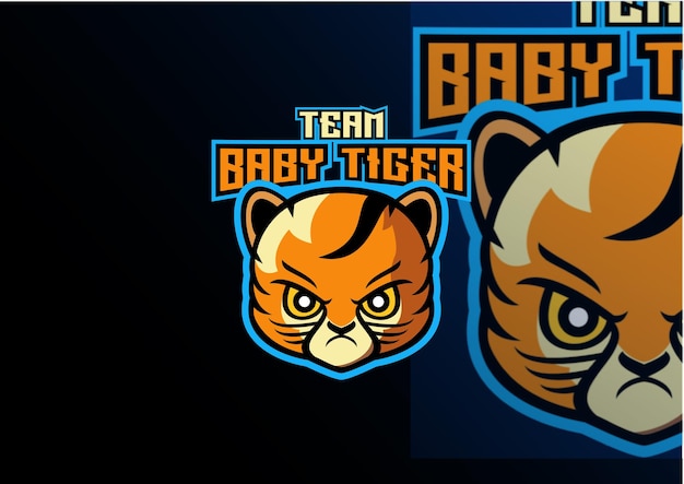 Baby tijger logo ontwerp gaming esport