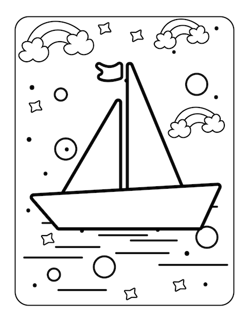 Baby toy coloring page easy illustration for coloring book