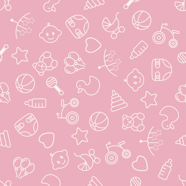 Vector baby toys seamless pattern