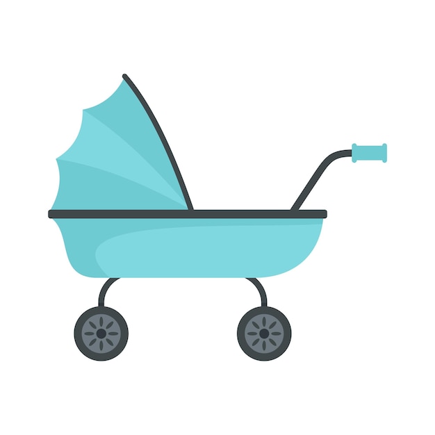 Икона детской тележки плоская иллюстрация векторной иконы детской телечки для веб-дизайна