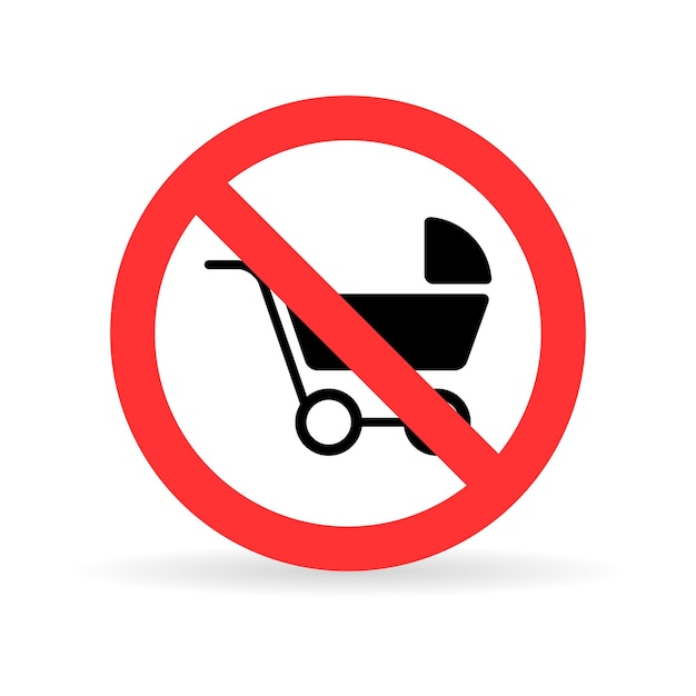 baby trolley no sign illustration vector