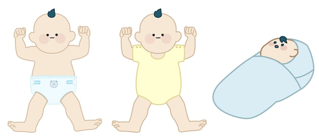 baby with baby suits illustration