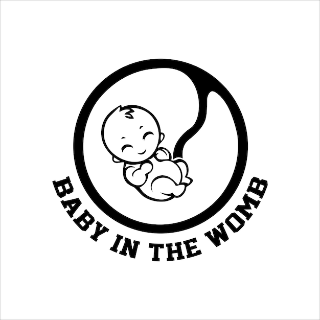 Baby in the womb logo illustration vector design