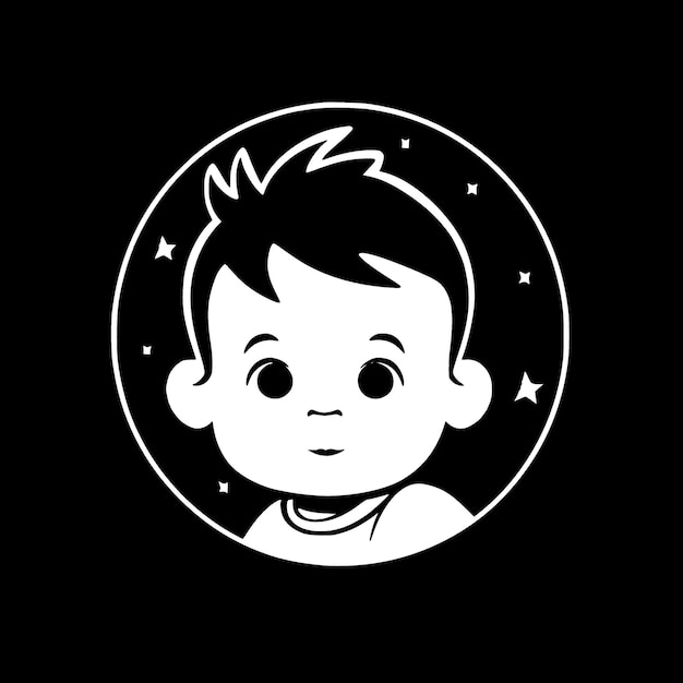 Baby zwart-wit geïsoleerde pictogram vectorillustratie