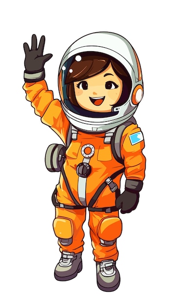 Babyastronaut en ruimteillustratie clipart Leuke astronaut die op achtergrond wordt geïsoleerd