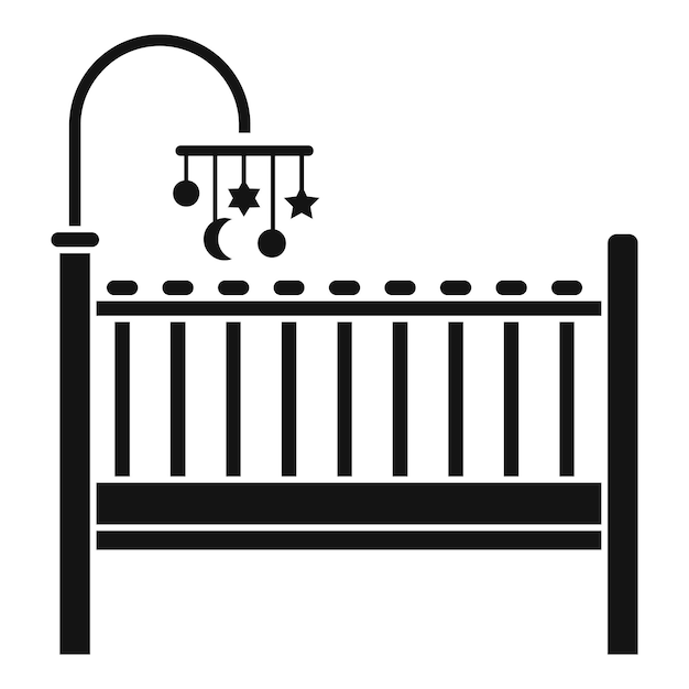 Babybedje pictogram Eenvoudige illustratie van babybedje vector pictogram voor webdesign geïsoleerd op een witte achtergrond