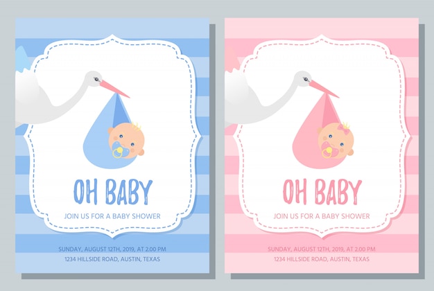 Babydouche kaart ontwerp. illustratie. verjaardag sjabloon uitnodigen.