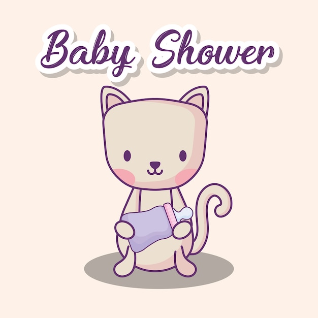 Babydouche ontwerp met schattige kat