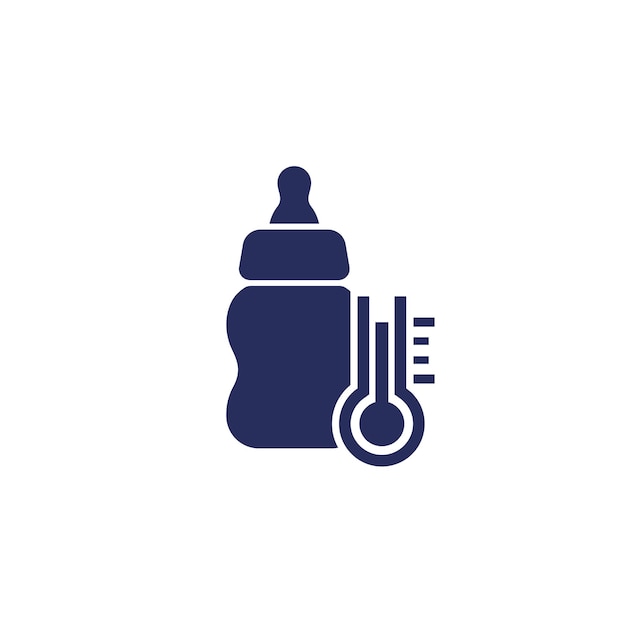 Babyfles temperatuurpictogram op wit