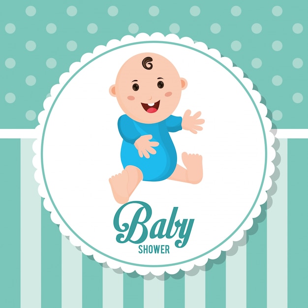 Vector babyjongen van baby showerkaart