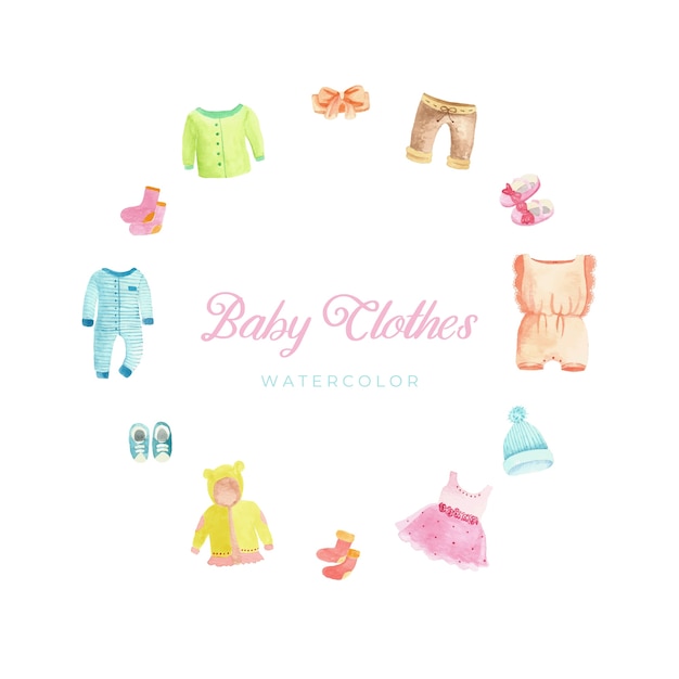 Babykleding aquarel