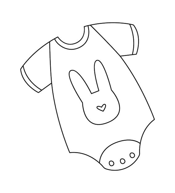 Vector babykleertjes lijn icoon kunst schattig pak schuifregelaars