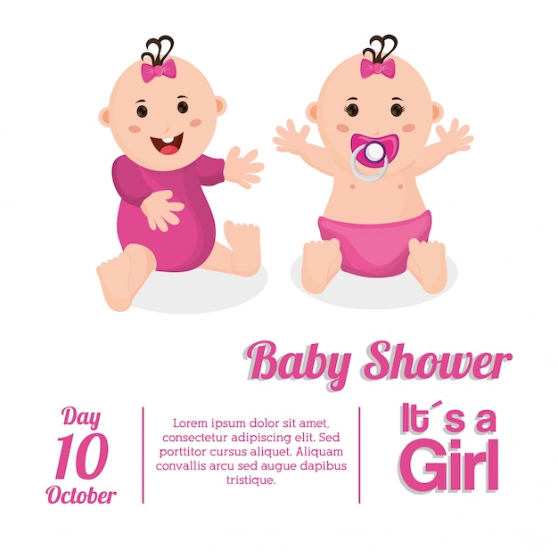 Babymeisje van baby showerkaart