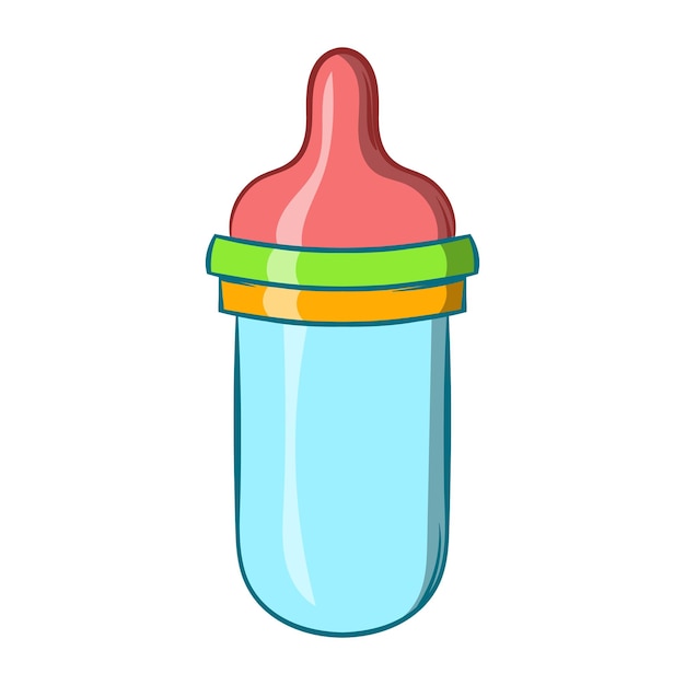 Babymelk fles pictogram in cartoon stijl op een witte achtergrond