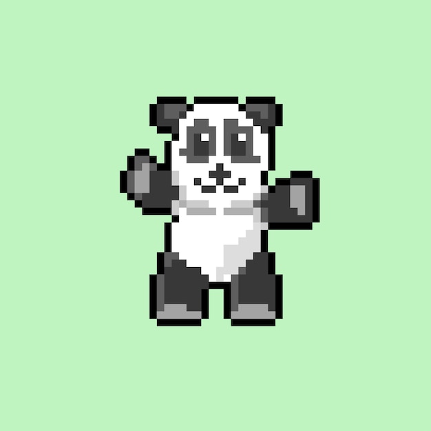 Babypanda met pixelkunststijl