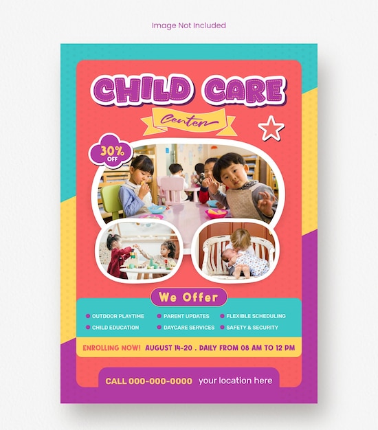 babysitting and baby care center flyer