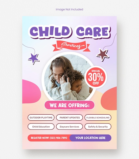 babysitting and baby care center flyer
