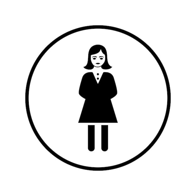 Vector babysitting girl icon black vector graphics