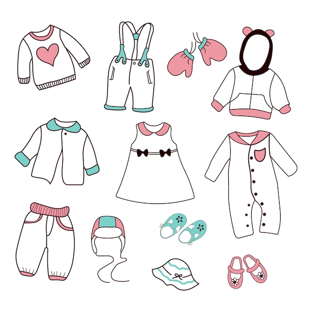 Коллекция векторных наборов Babywears