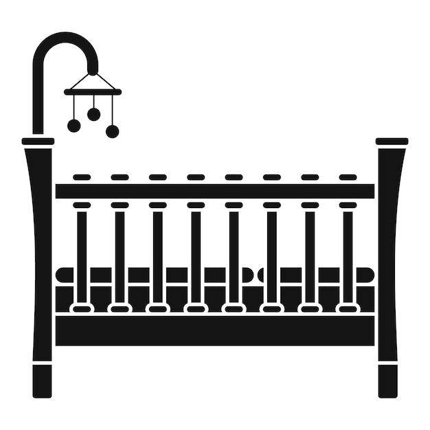 Babywiegje pictogram Eenvoudige illustratie van babywiegje vector pictogram voor webdesign geïsoleerd op een witte achtergrond