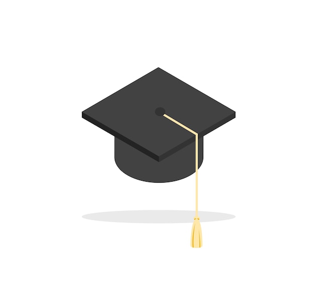 Bachelor cap icon Education hat in trendy flat style Vector illustration isolated