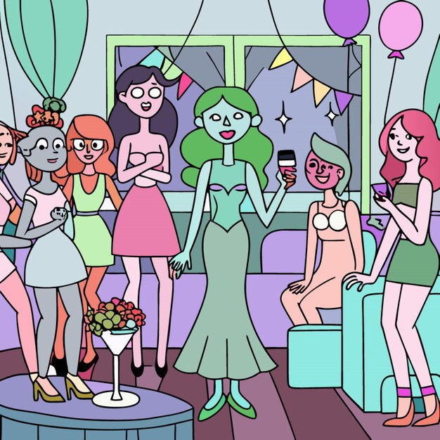 Vector bachelorette party cartoon cartoon vector