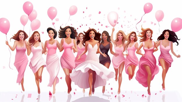 Vector bachelorette party vector on a white background