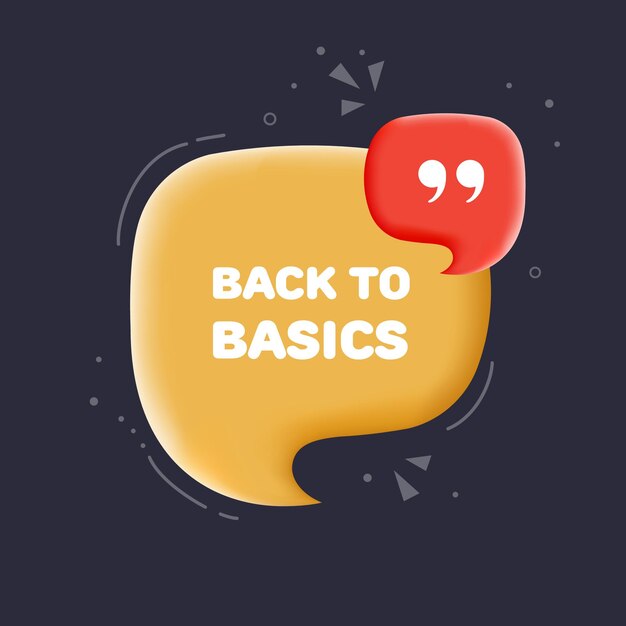 Back to basic Flat orange banner back to basic Vector illustration