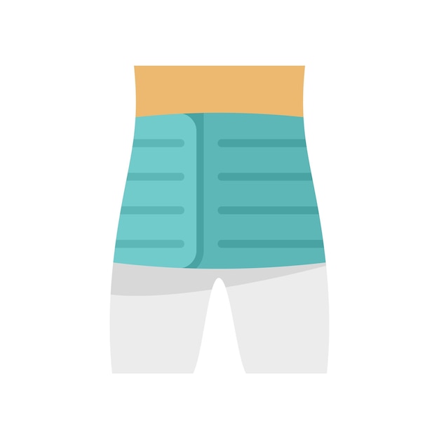 Back body bandage icon flat vector Patient injury Accident skin isolated