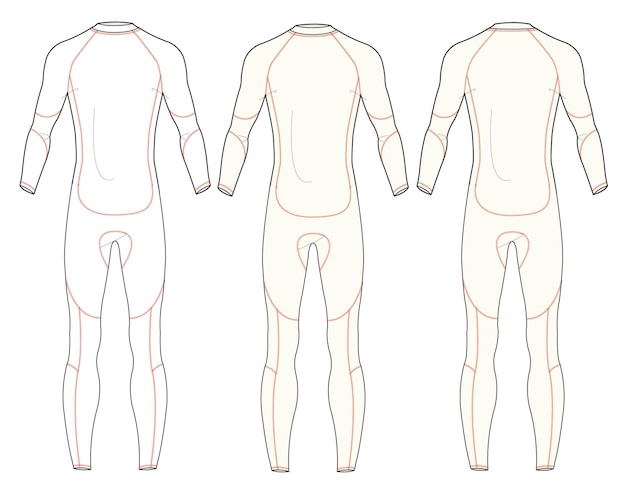 몸의 앞면과 뒷면이 있는 바디수트의 뒷면.