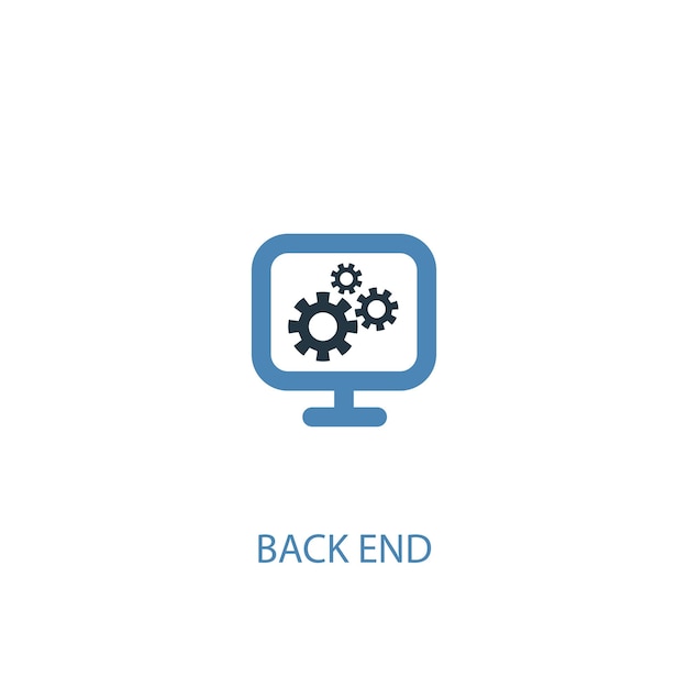 Back-end concept 2 gekleurd icoon. Eenvoudige blauwe elementenillustratie. back-end concept symbool ontwerp. Kan worden gebruikt voor web- en mobiele UI/UX