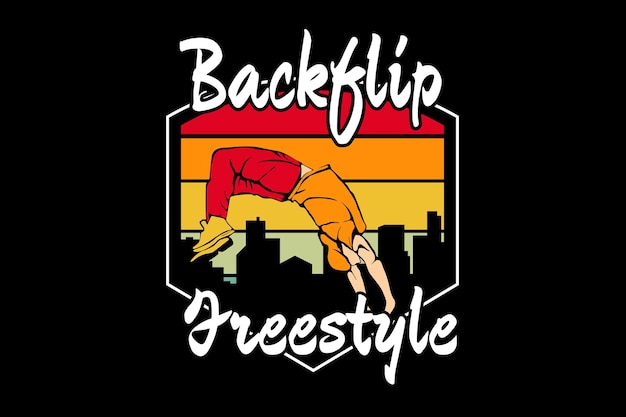 Back flip freestyle silhouet ontwerp