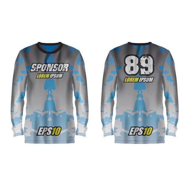 back and front sport jersey template